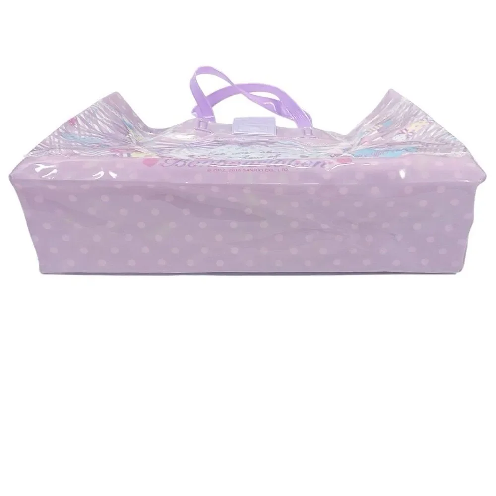 Sanrio BonBonRibbon Candy Vinyl Tote Bag w/Snap Pink Bow Cute 2012, 2015 Rare - Picture 4 of 12